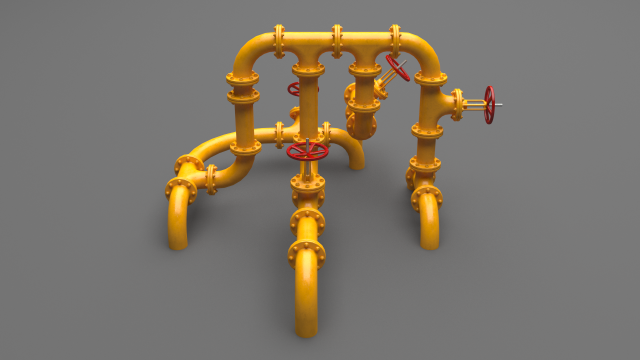 pbr industrial pipes middle Modelo 3D .c4d .max .obj .3ds .fbx .stl .blend 