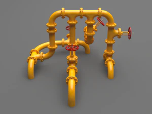 pbr industrial pipes middle 3D Model