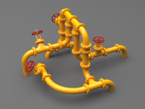 pbr industrial pipes middle Modelo 3D