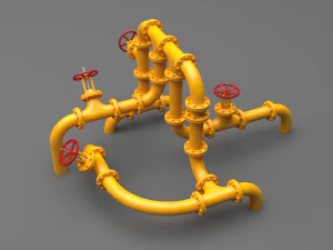 pbr industrial pipes middle 3D Model