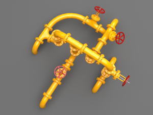 pbr industrial pipes middle Modelo 3D