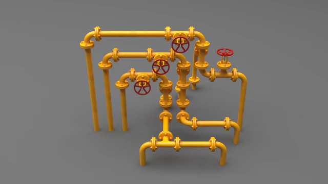 pbr industrial pipes small 3D Model .c4d .max .obj .3ds .fbx .stl .blend 