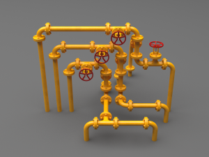 pbr industrial pipes small 3D Model