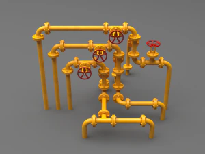 pbr industrial pipes small 3D Model