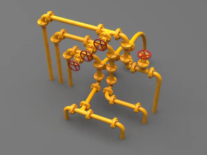 pbr industrial pipes small 3D Model