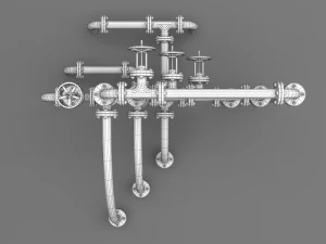 pbr industrial pipes small 3D Model