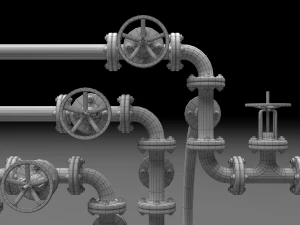pbr industrial pipes small 3D Model