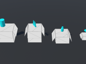 pbr cardboard boxes animated and destructible Modello 3D