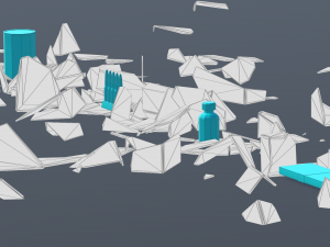 pbr cardboard boxes animated and destructible Modello 3D
