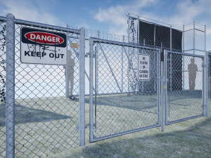 pbr chain link fence Model 3D
