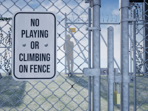 pbr chain link fence Model 3D