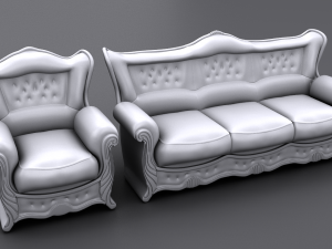 sofa and armchair 3D 모델