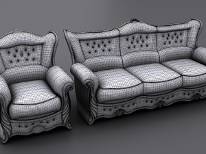 sofa and armchair 3D 모델