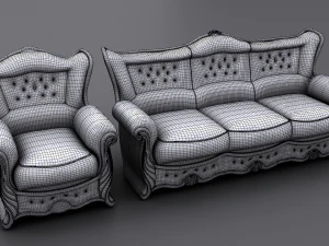 sofa and armchair 3D Model