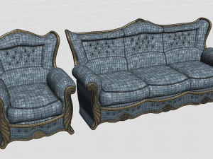 sofa and armchair 3D 모델