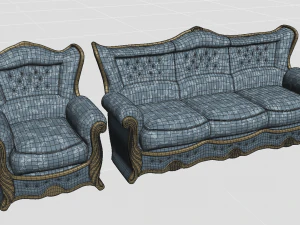sofa and armchair 3D Model