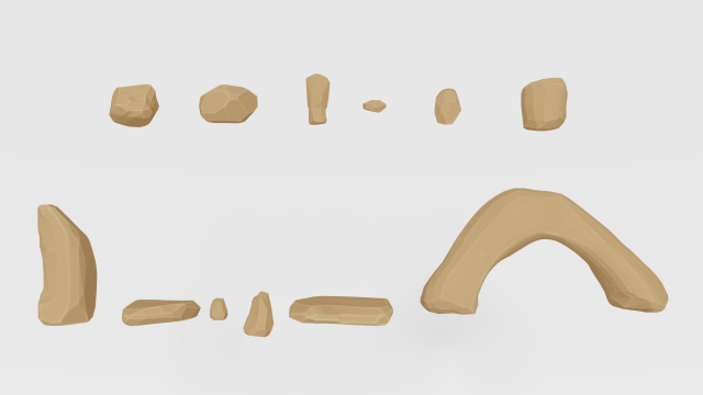cartoon rock set low poly 3D Модель .c4d .max .obj .3ds .fbx .stl .blend