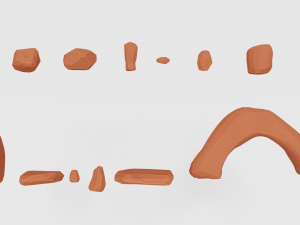 cartoon rock set low poly 3D Модель