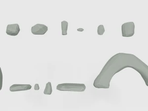 cartoon rock set low poly 3D Model