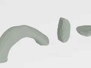 cartoon rock set low poly 3D Model