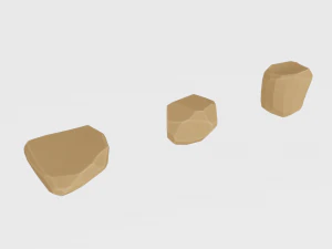 cartoon rock set low poly 3D Model
