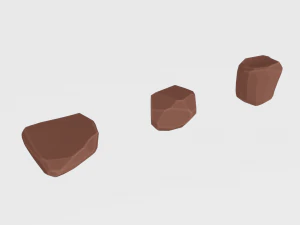 cartoon rock set low poly 3D Model