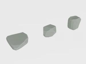 cartoon rock set low poly 3D Model