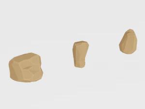 cartoon rock set low poly 3D Model
