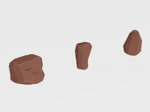 cartoon rock set low poly 3D Model