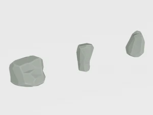 cartoon rock set low poly 3D Model