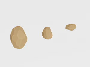 cartoon rock set low poly 3D Model