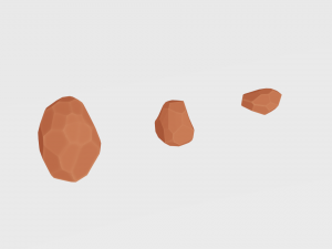 cartoon rock set low poly 3D Модель