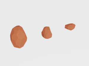 cartoon rock set low poly 3D Model
