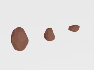 cartoon rock set low poly 3D Model