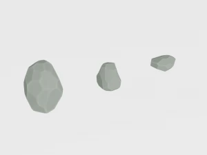 cartoon rock set low poly 3D Model