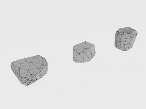 cartoon rock set low poly 3D Model