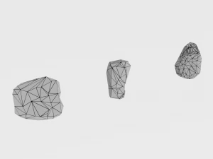 cartoon rock set low poly 3D Model