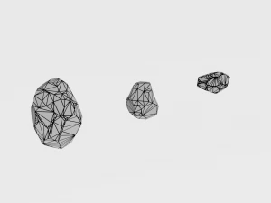 cartoon rock set low poly 3D Model