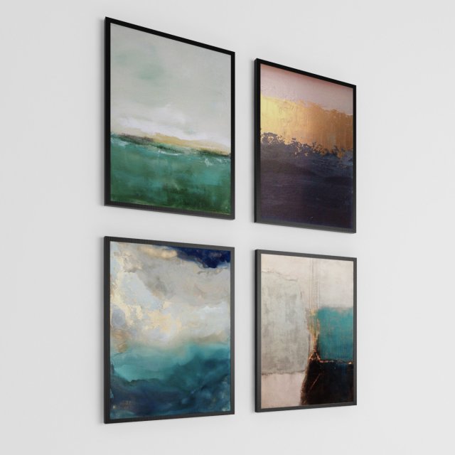 abstract colorful artwork collection 3D Модель .c4d .max .obj .3ds .fbx .stl .blend 