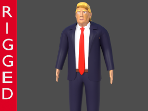 donald trump 3d rigged model president man human 3Dモデル