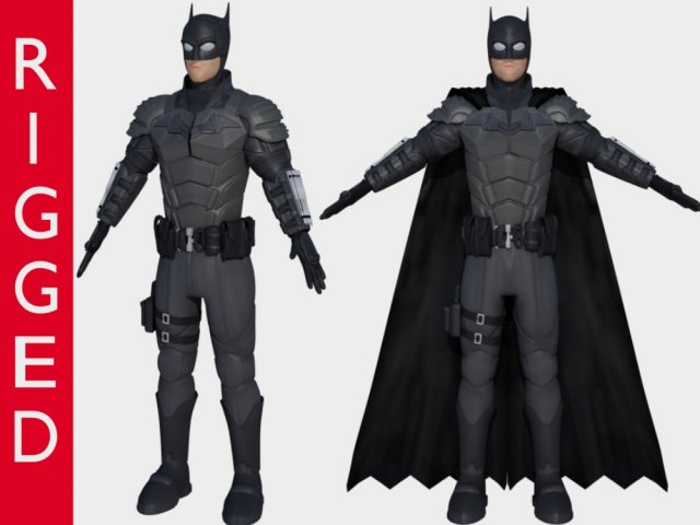 batman 3d rigged model armour super hero robert pattinson 3D मॉडल .c4d .max .obj .3ds .fbx .stl .blend 