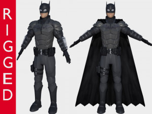 batman 3d rigged model armour super hero robert pattinson 3D Model