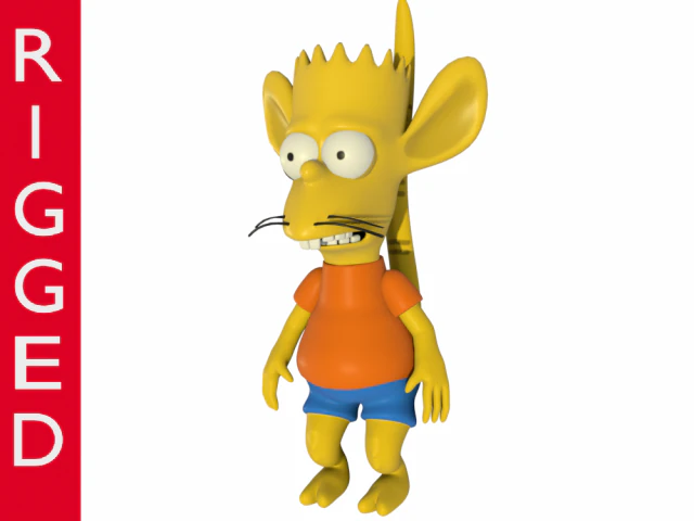 bart simpson kid rat 3d rigged character 3D Model .c4d .max .obj .3ds .fbx .stl .blend 