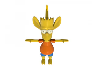 bart simpson kid rat 3d rigged character 3D Model
