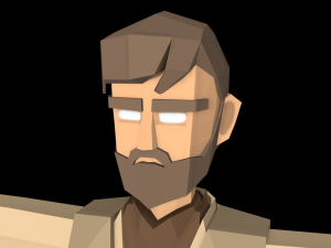 star wars obi wan jedi 3d rigged model low poly low-poly 3D-Modell