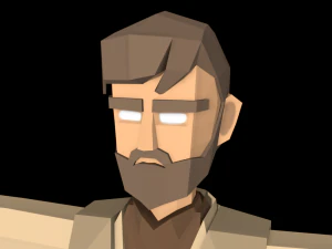 star wars obi wan jedi 3d rigged model low poly low-poly 3D Model