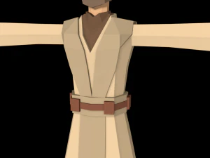 star wars obi wan jedi 3d rigged model low poly low-poly 3D Model