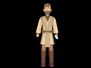 star wars obi wan jedi 3d rigged model low poly low-poly 3D-Modell