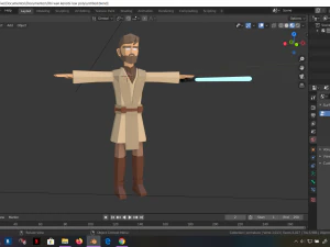 star wars obi wan jedi 3d rigged model low poly low-poly 3D Model