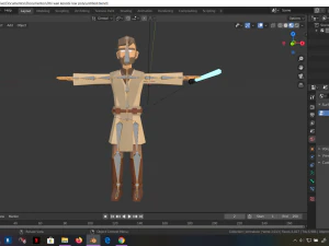 star wars obi wan jedi 3d rigged model low poly low-poly 3D Model
